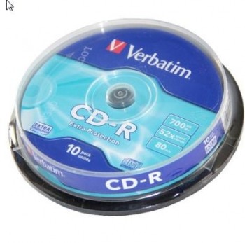 CD-ROM VERBATIM 700MB 52x SPINDLE BOBINA 10U.